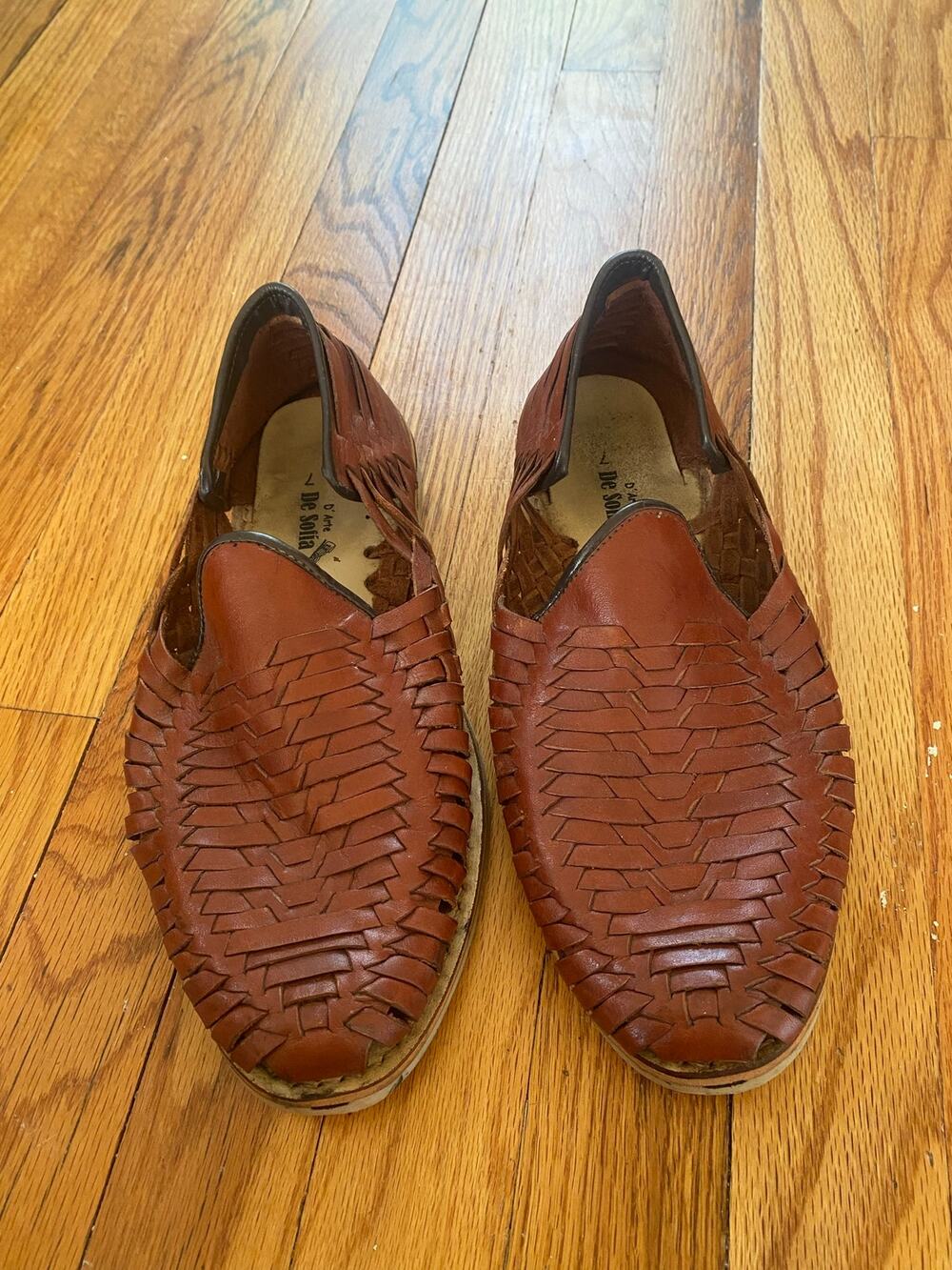 vtg huaraches mexico woven leather sandals womens size 7/ US 9-10